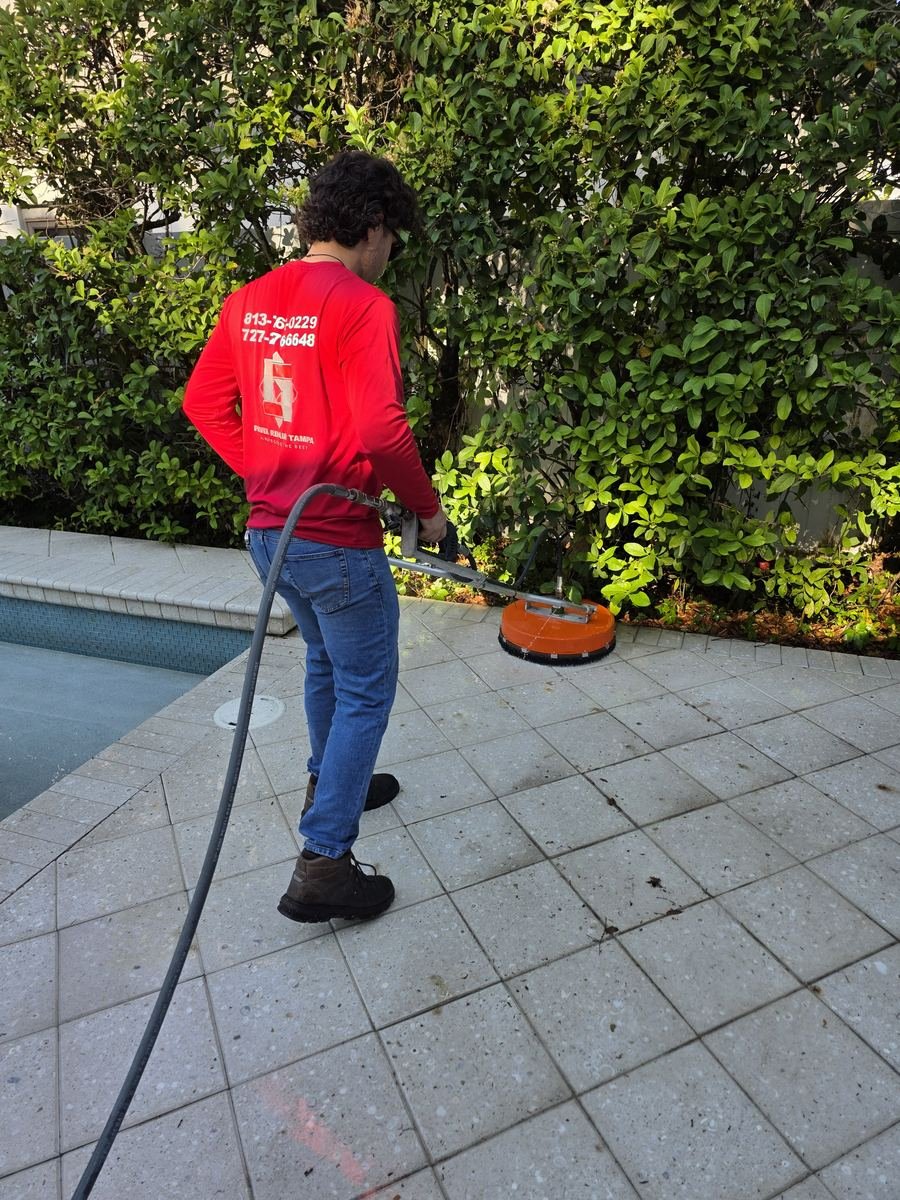Paver Repair Tampa crew member on a job site